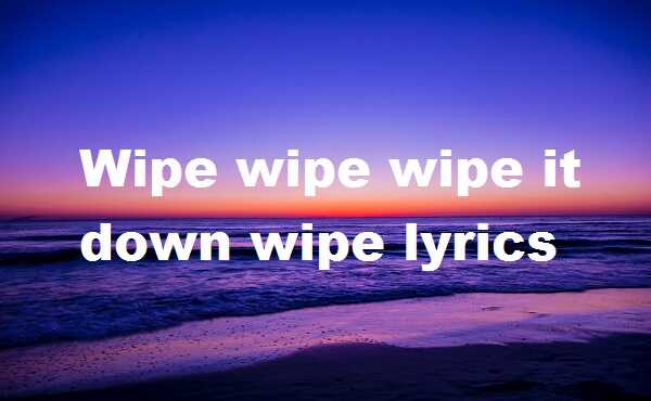 Wipe wipe wipe it down wipe lyrics