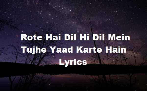 Rote Hai Dil Hi Dil Mein Tujhe Yaad Karte Hain Lyrics