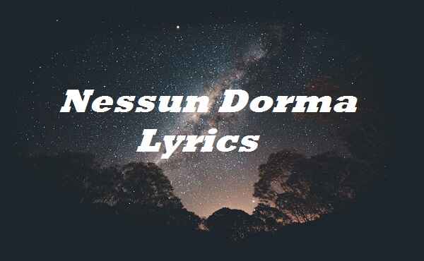 Nessun Dorma Lyrics