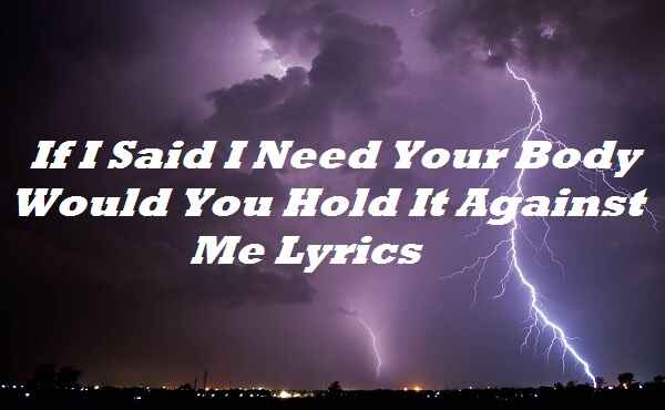 If I Said I Need Your Body Would You Hold It Against Me Lyrics