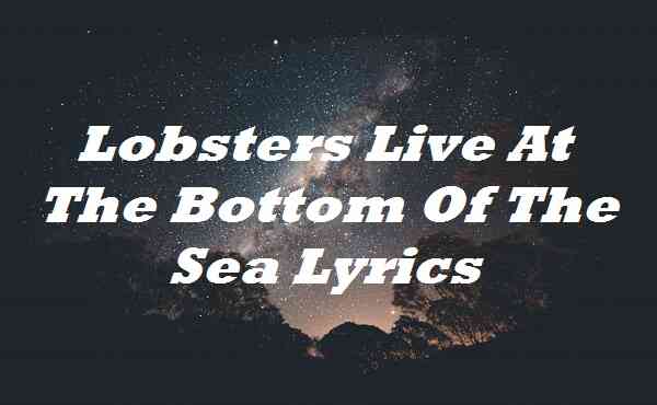 Lobsters Live At The Bottom Of The Sea Lyrics