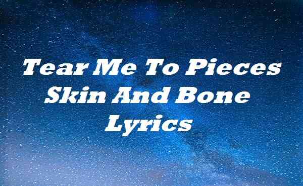 Tear Me To Pieces Skin And Bone Lyrics