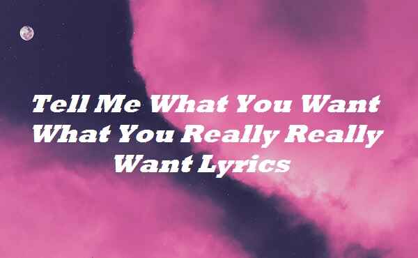 Tell Me What You Want What You Really Really Want Lyrics