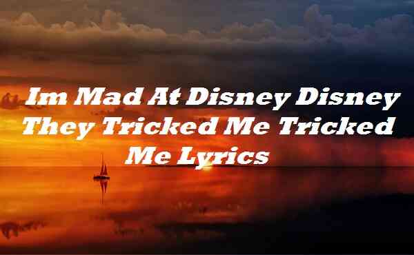 Im Mad At Disney Disney They Tricked Me Tricked Me Lyrics