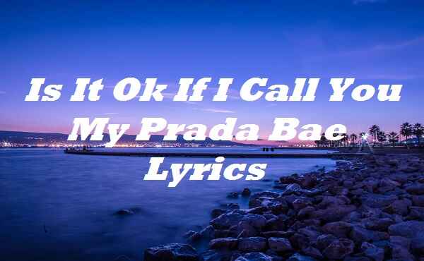 Is It Ok If I Call You My Prada Bae Lyrics