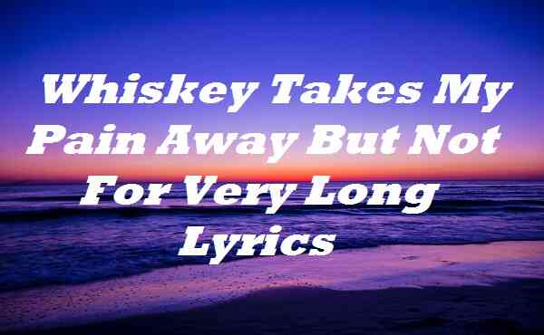 Whiskey Takes My Pain Away But Not For Very Long Lyrics