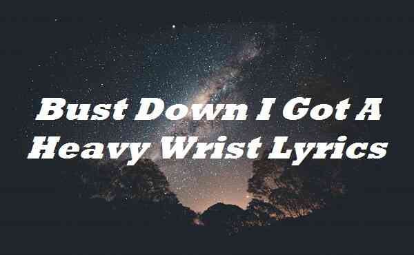 Bust Down I Got A Heavy Wrist Lyrics