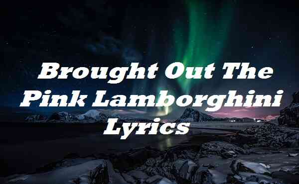 Brought Out The Pink Lamborghini Lyrics