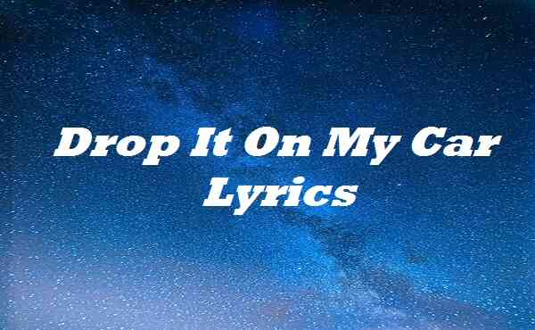 Drop It On My Car Lyrics
