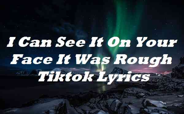 I Can See It On Your Face It Was Rough Tiktok Lyrics