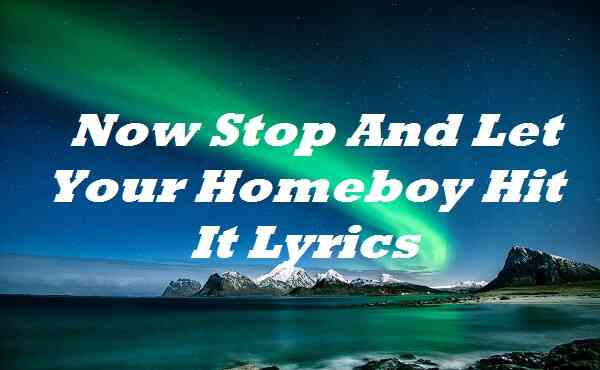 Now Stop And Let Your Homeboy Hit It Lyrics