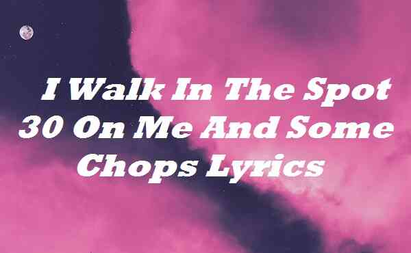 I Walk In The Spot 30 On Me And Some Chops Lyrics