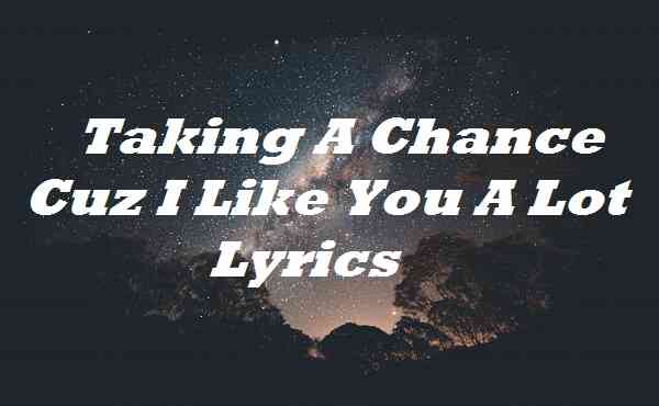 Taking A Chance Cuz I Like You A Lot Lyrics