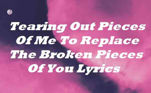 Tearing Out Pieces Of Me To Replace The Broken Pieces Of You Lyrics