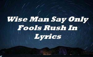 Wise Man Say Only Fools Rush In Lyrics - Elvis Presley
