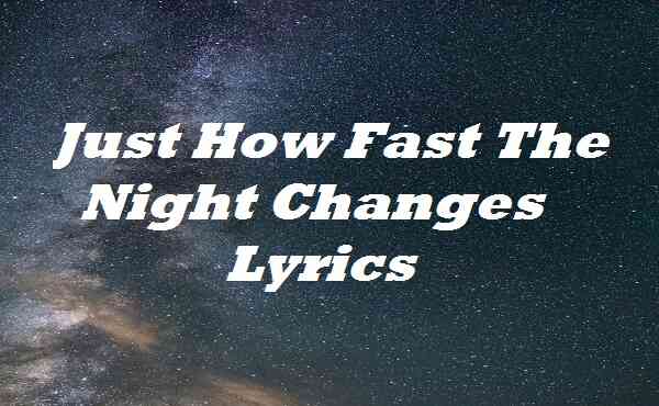 night changes one direction lyrics